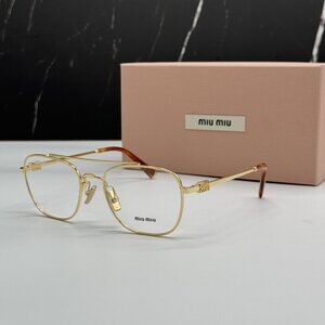 NEW MIU MIU MU51WV 5AK1O1 EYEGLASSES GOLD WOMEN MU 51WV, VMU 51W
